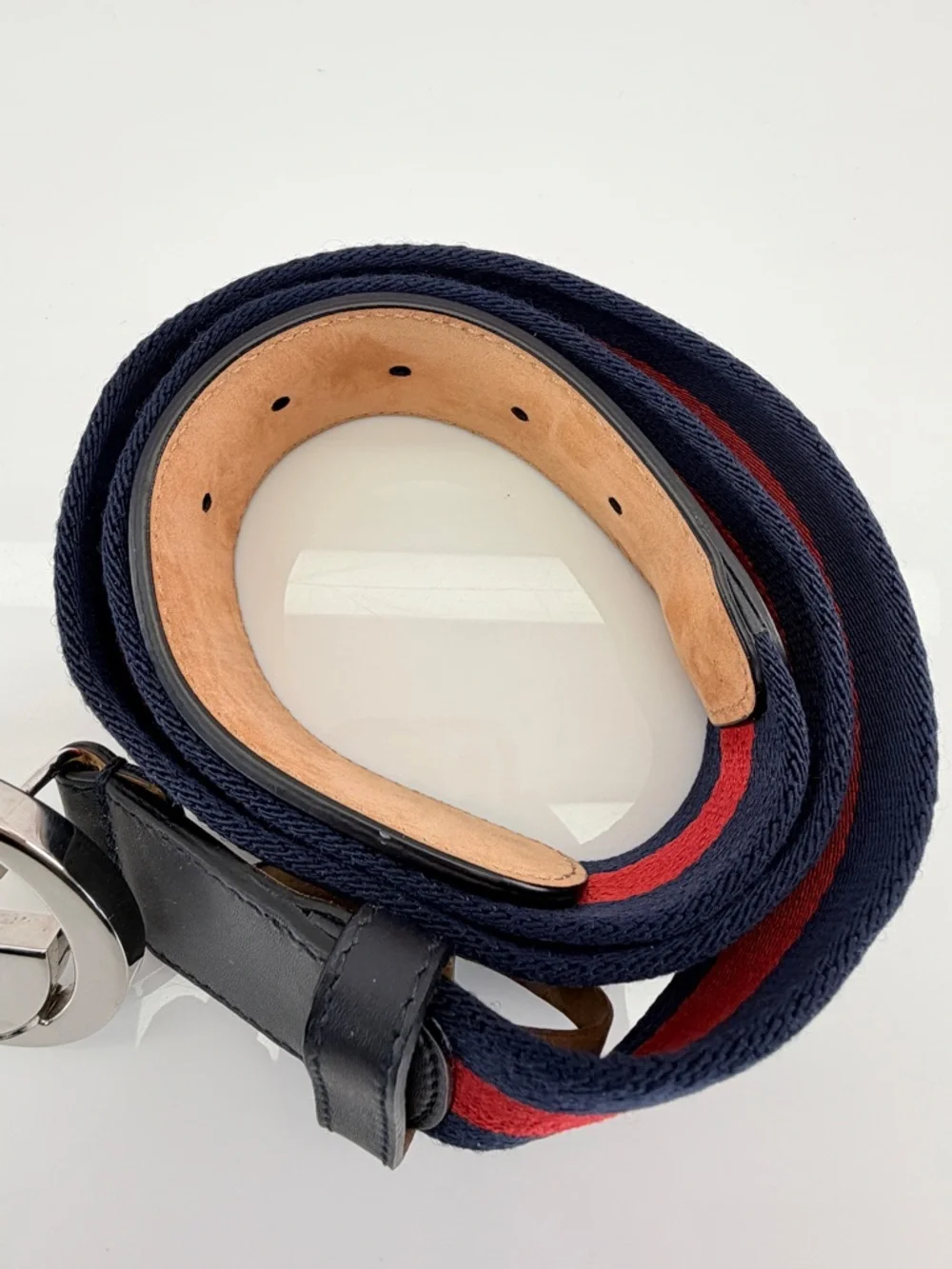 Gucci Web GG Interlocking Bicolor Belt Red Blue 411924 95/38